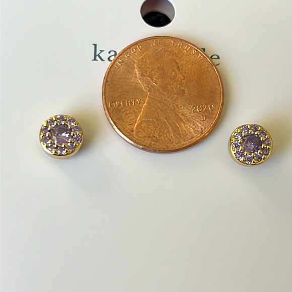 “Something Sparkly" Light purple, round CZ studs by Kate Spade - New wit… - Picture 2 of 9